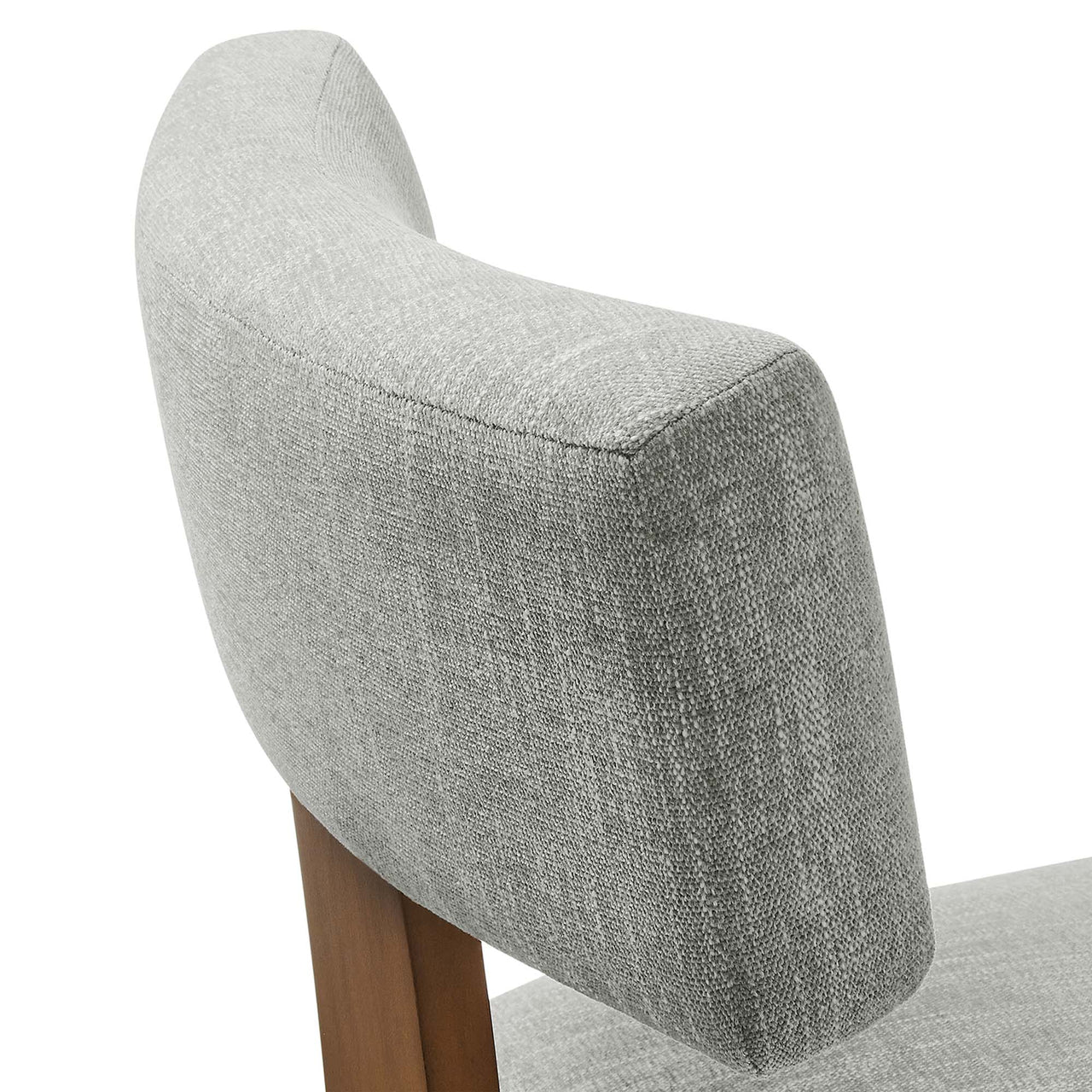 Leilani Fabric Dining Chair Set of 2, Light Gray & Brown
