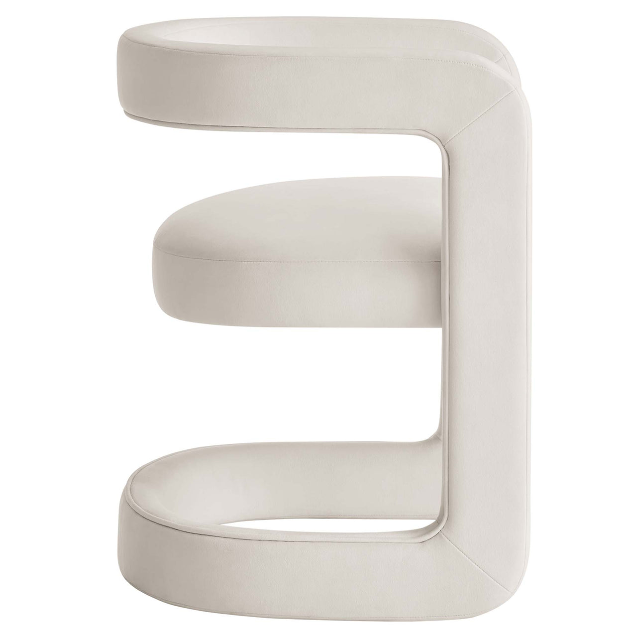 Aeria Upholstered Velvet Dining Chair, Chalk