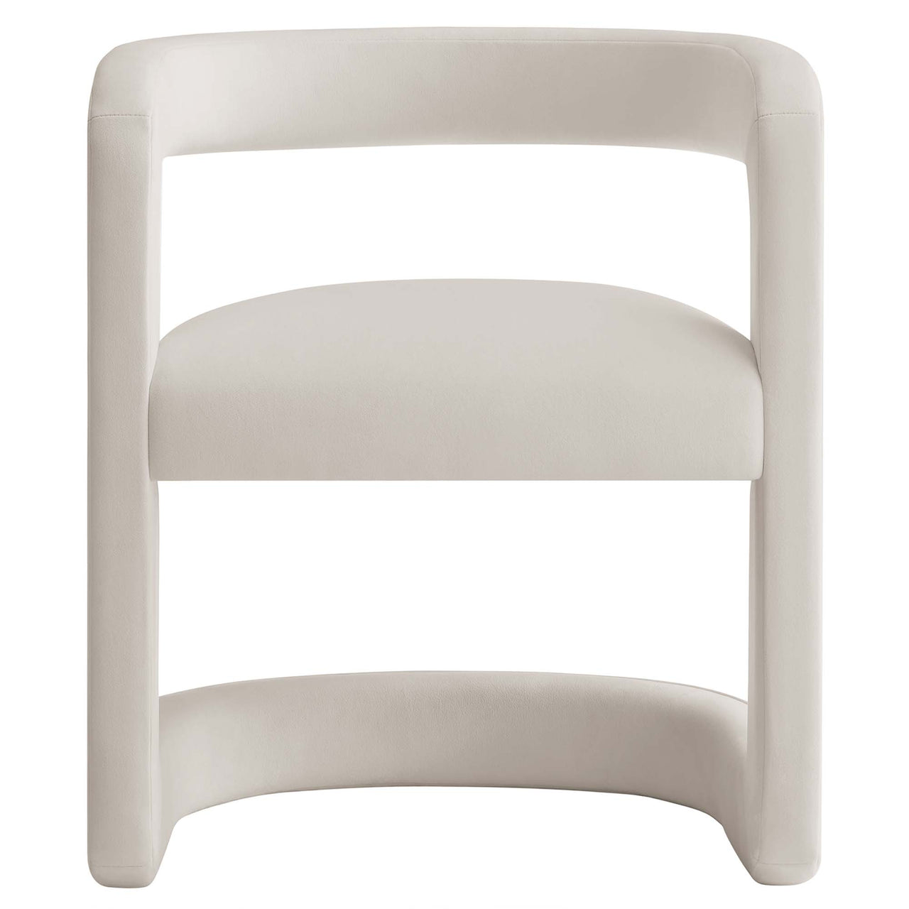 Aeria Upholstered Velvet Dining Chair, Chalk