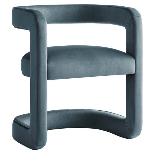 Aeria Upholstered Velvet Dining Chair, Slate