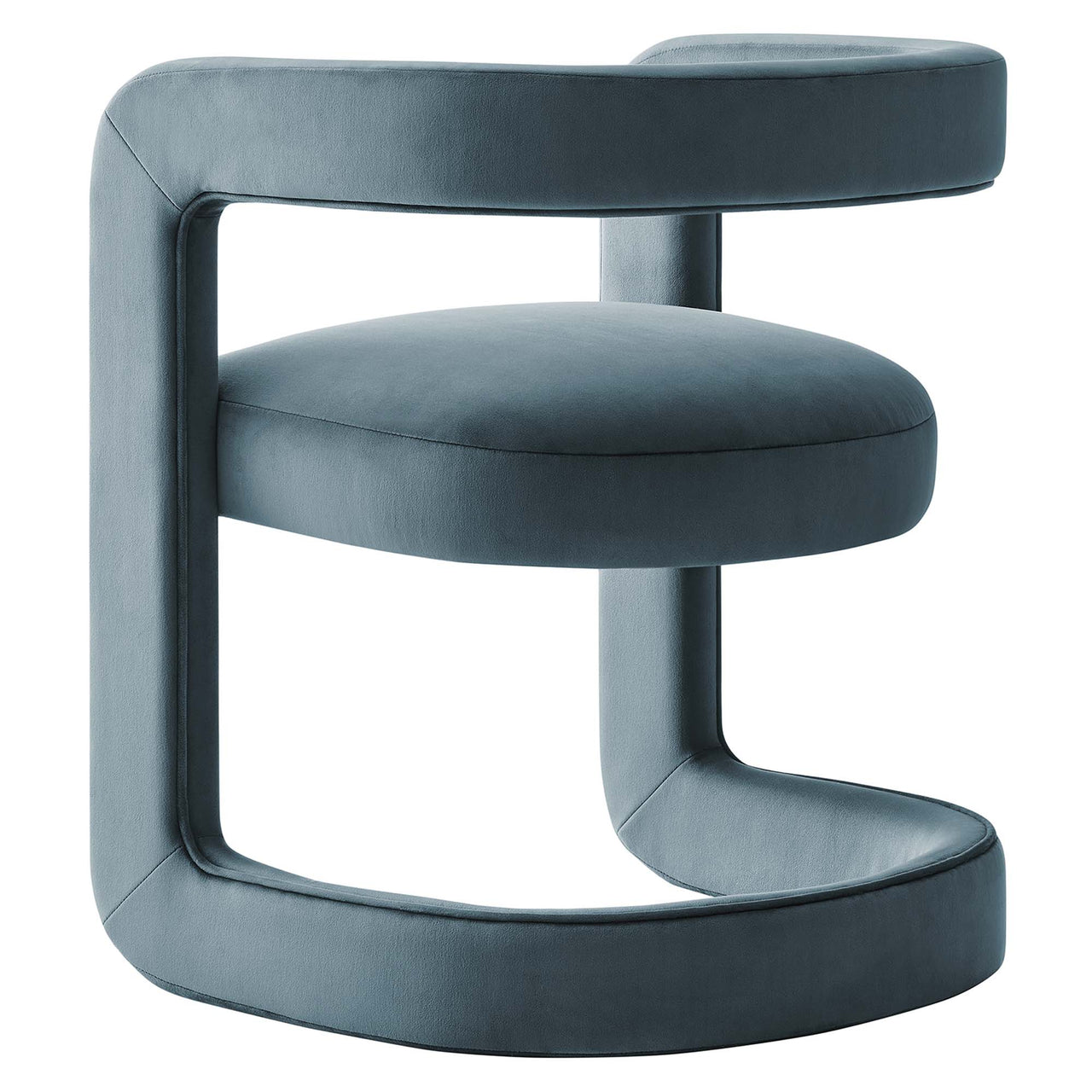 Aeria Upholstered Velvet Dining Chair, Slate
