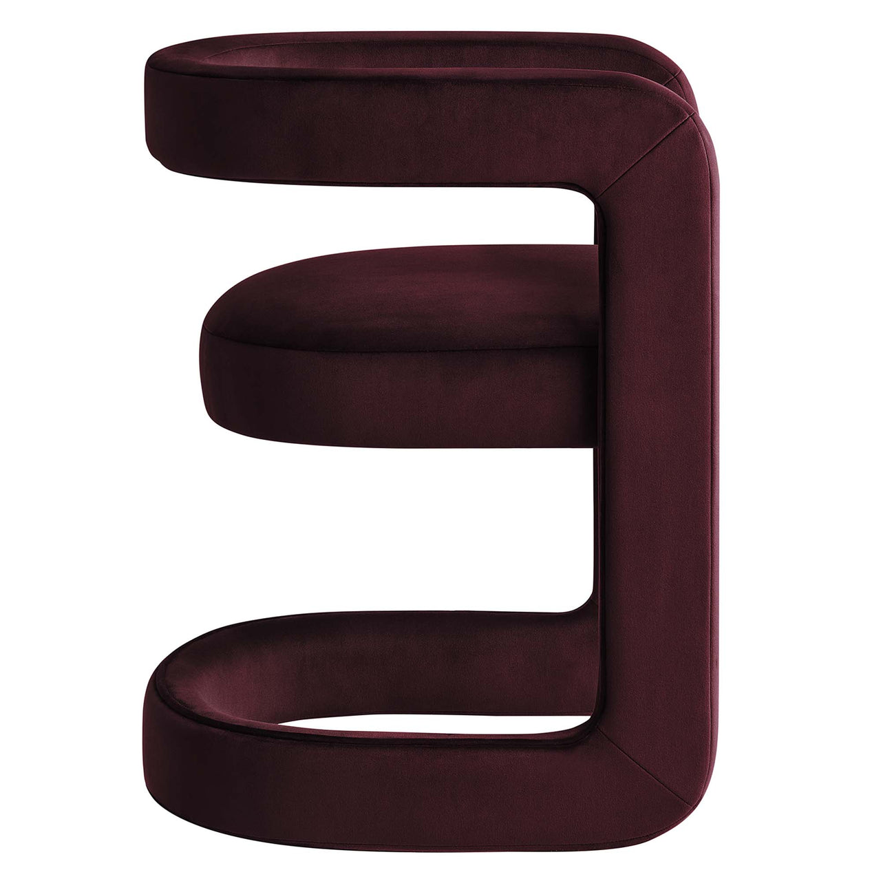 Aeria Upholstered Velvet Dining Chair, Wine
