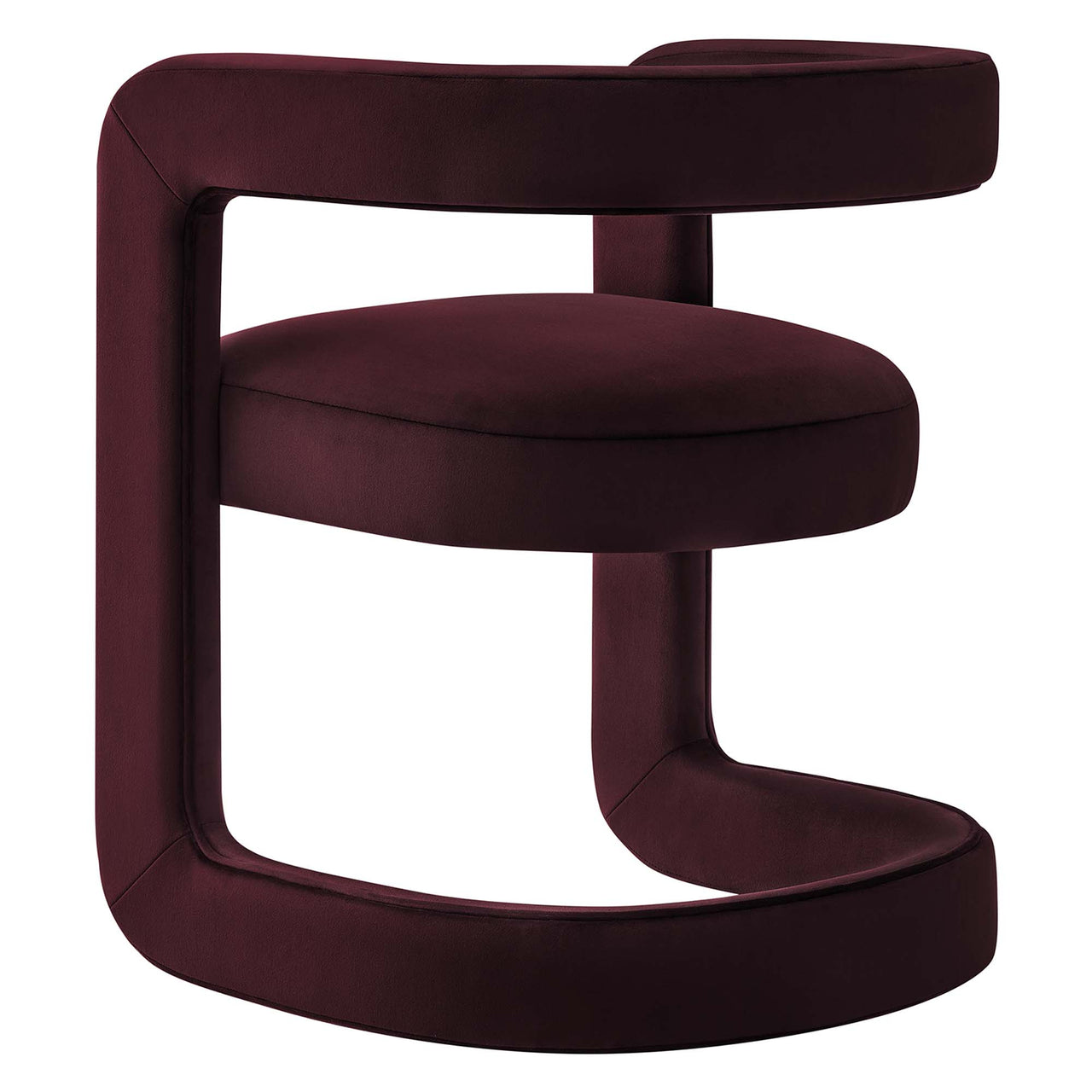 Aeria Upholstered Velvet Accent Chair, Wine