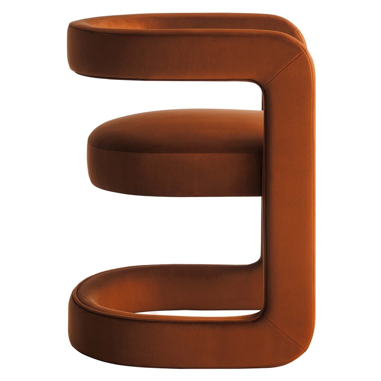 Aeria Upholstered Velvet Dining Chair, Terracotta