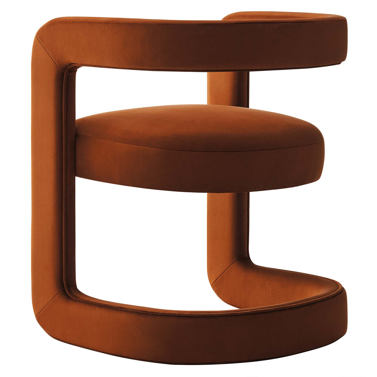 Aeria Upholstered Velvet Accent Chair, Terracotta