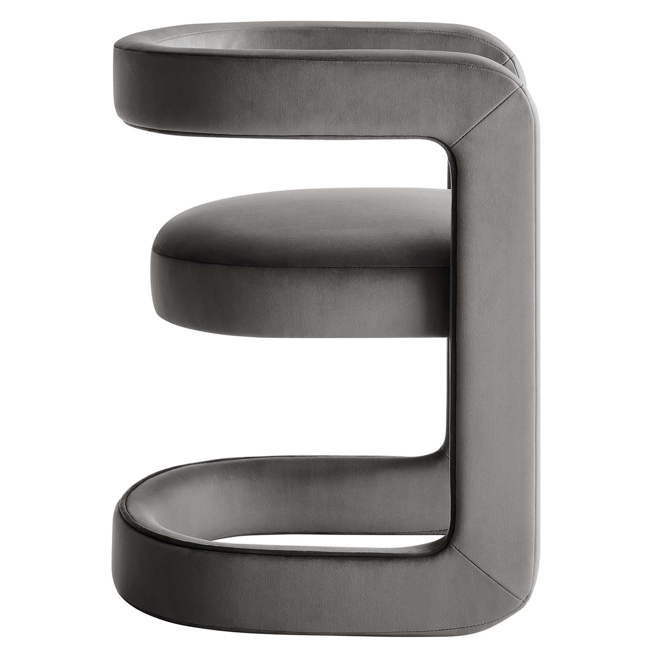 Aeria Upholstered Velvet Accent Chair, Charcoal