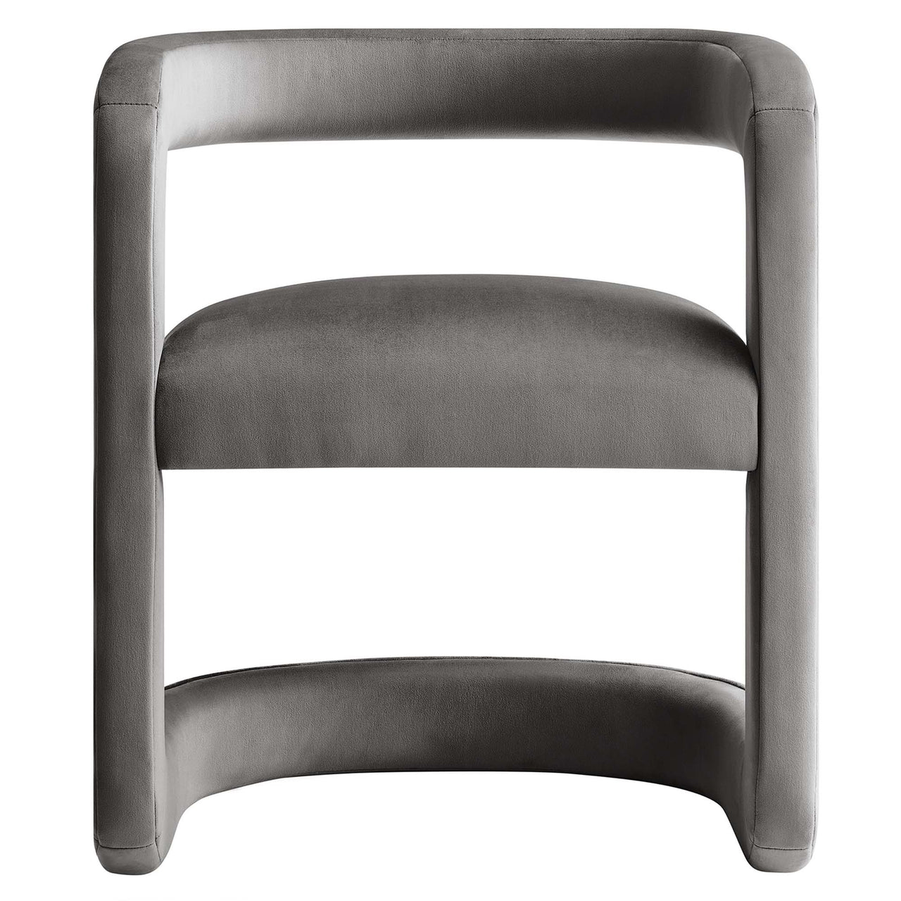 Aeria Upholstered Velvet Accent Chair, Charcoal