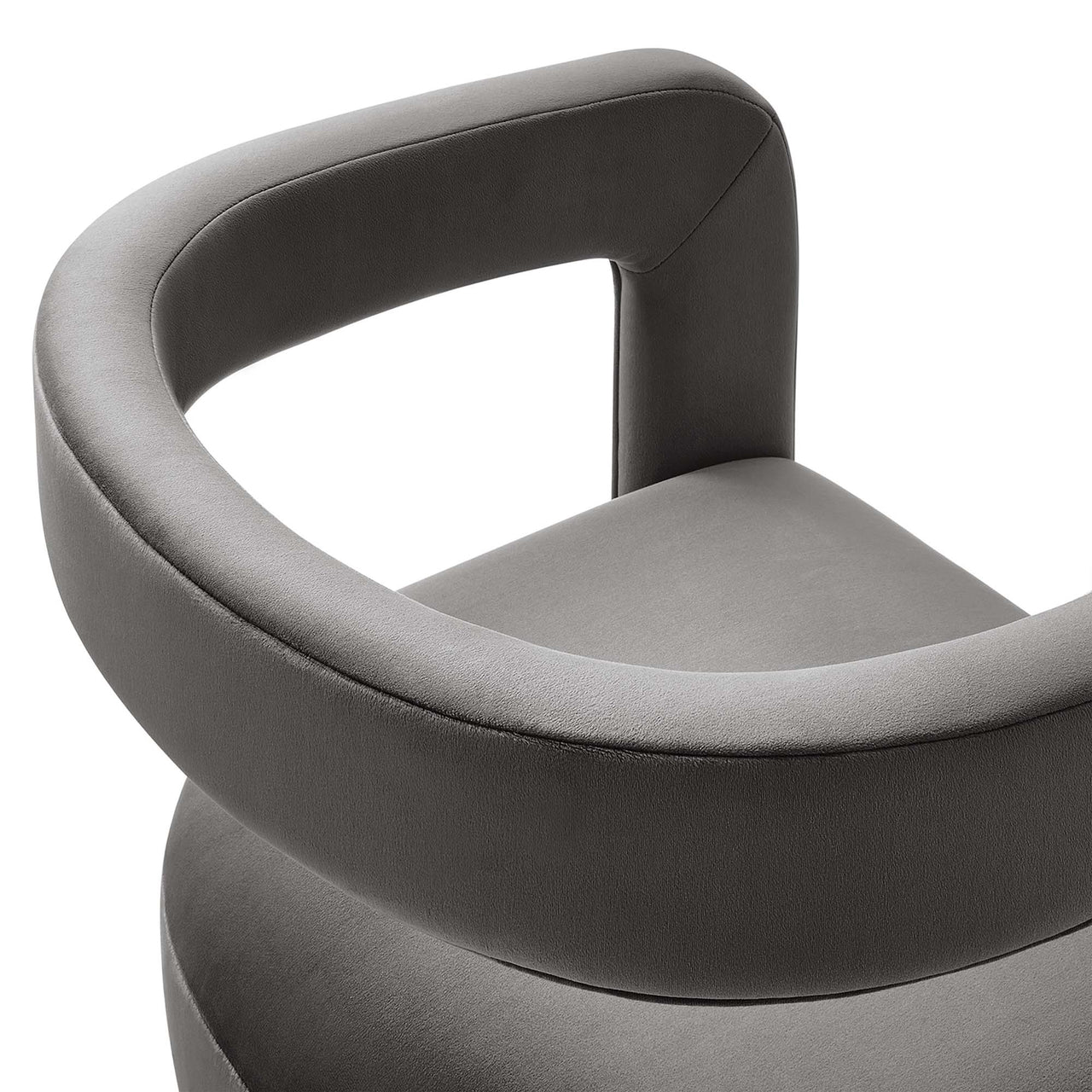 Aeria Upholstered Velvet Accent Chair, Charcoal