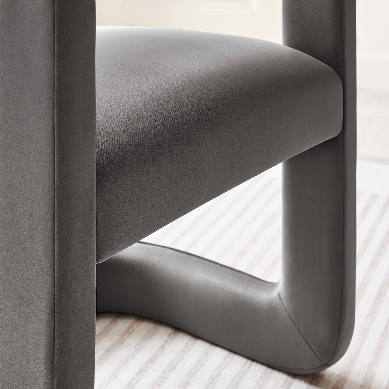 Aeria Upholstered Velvet Accent Chair, Charcoal