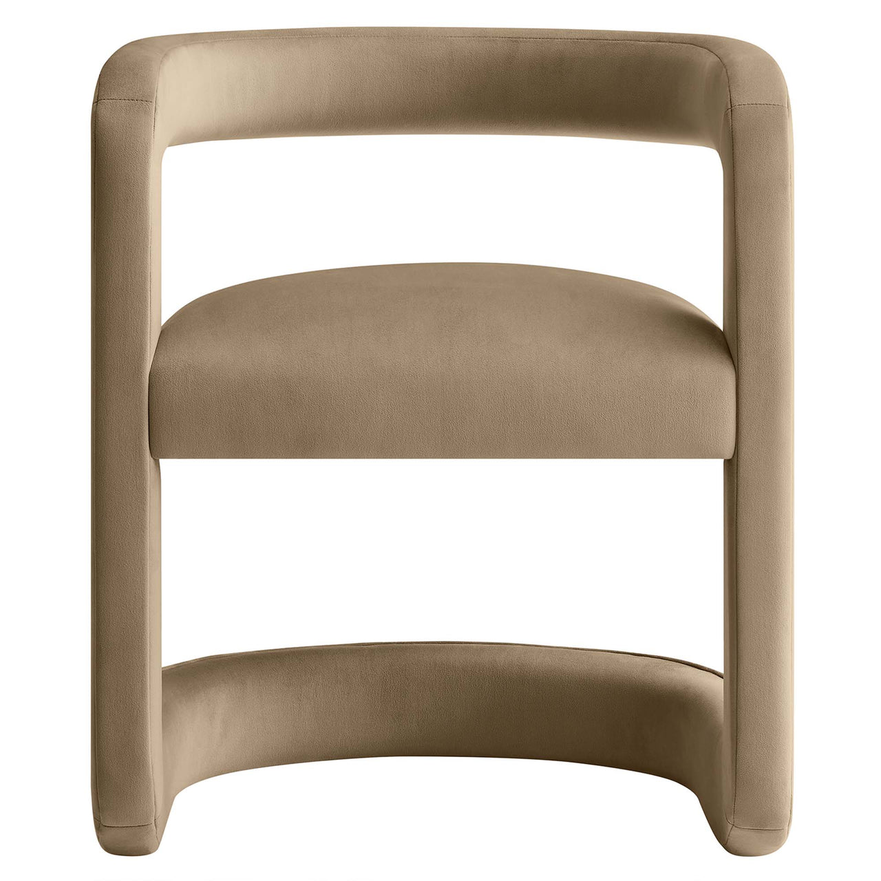 Aeria Upholstered Velvet Accent Chair, Taupe