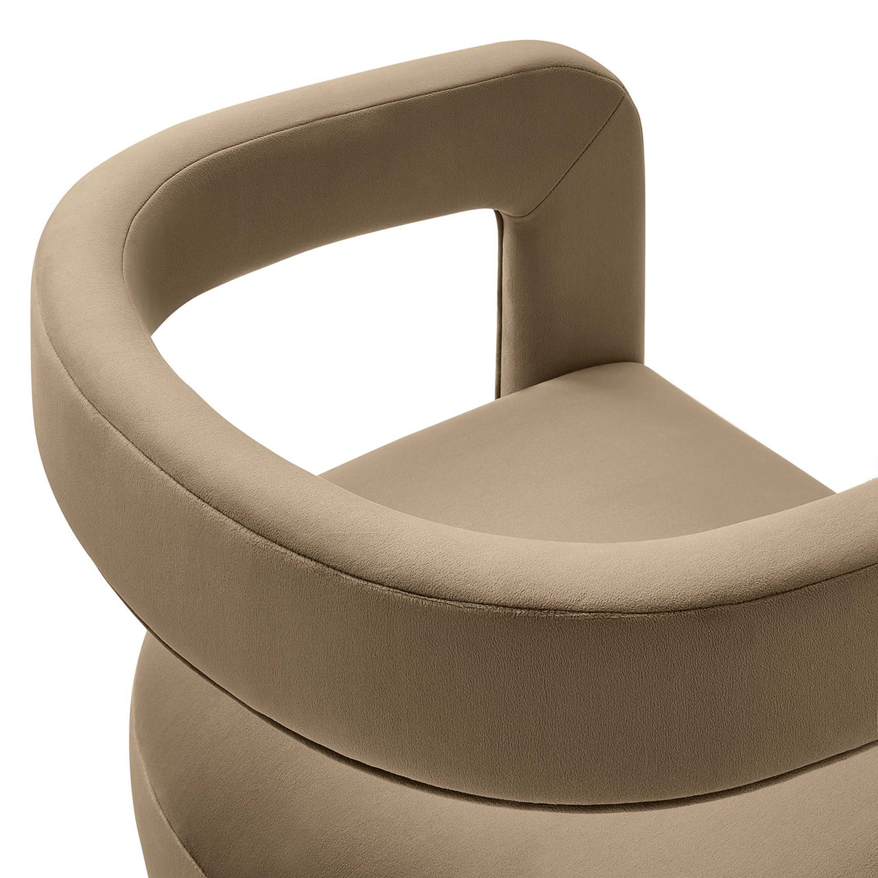 Aeria Upholstered Velvet Accent Chair, Taupe