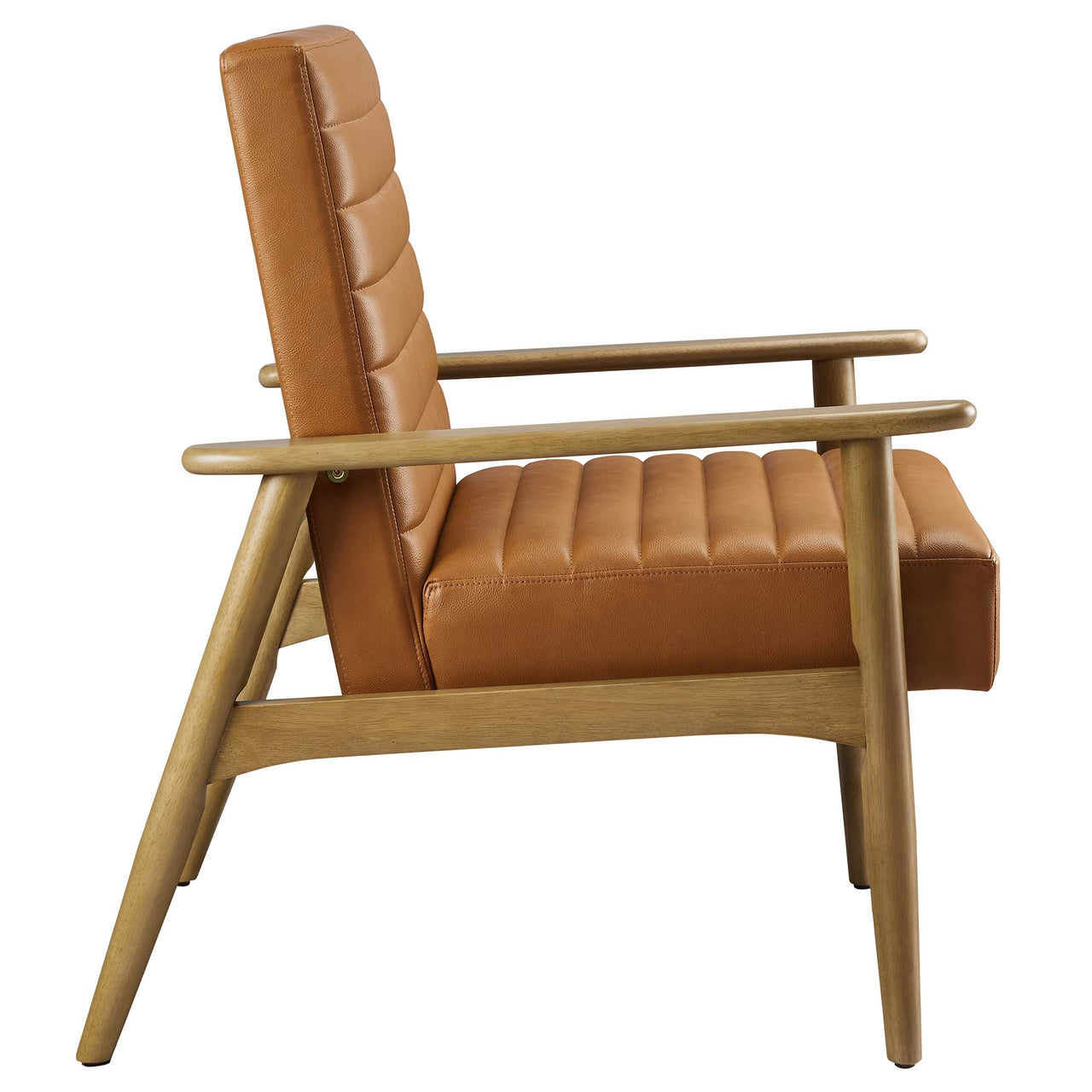 Jasper Eco-Leather Accent Chair, Oak & Tan