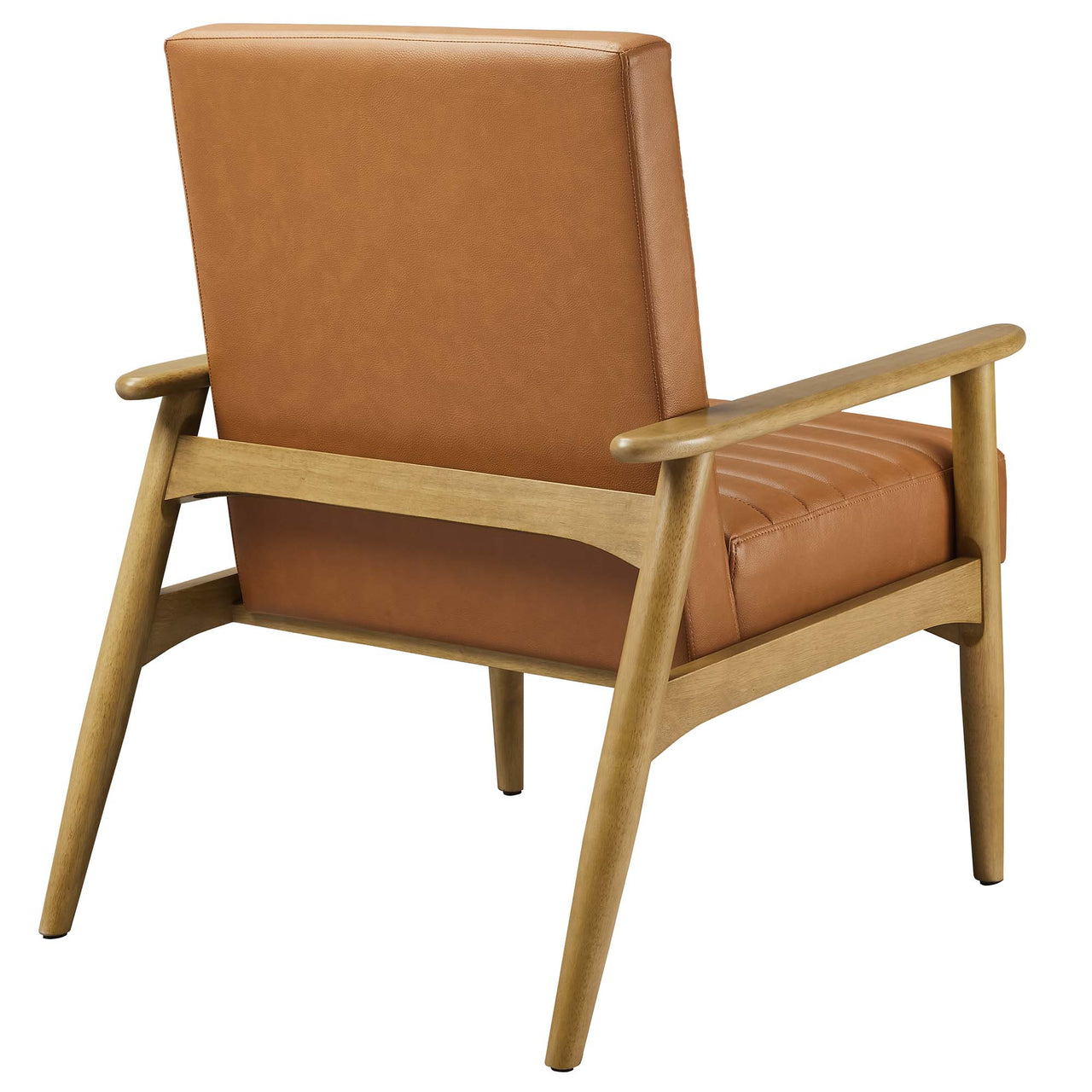 Jasper Eco-Leather Accent Chair, Oak & Tan