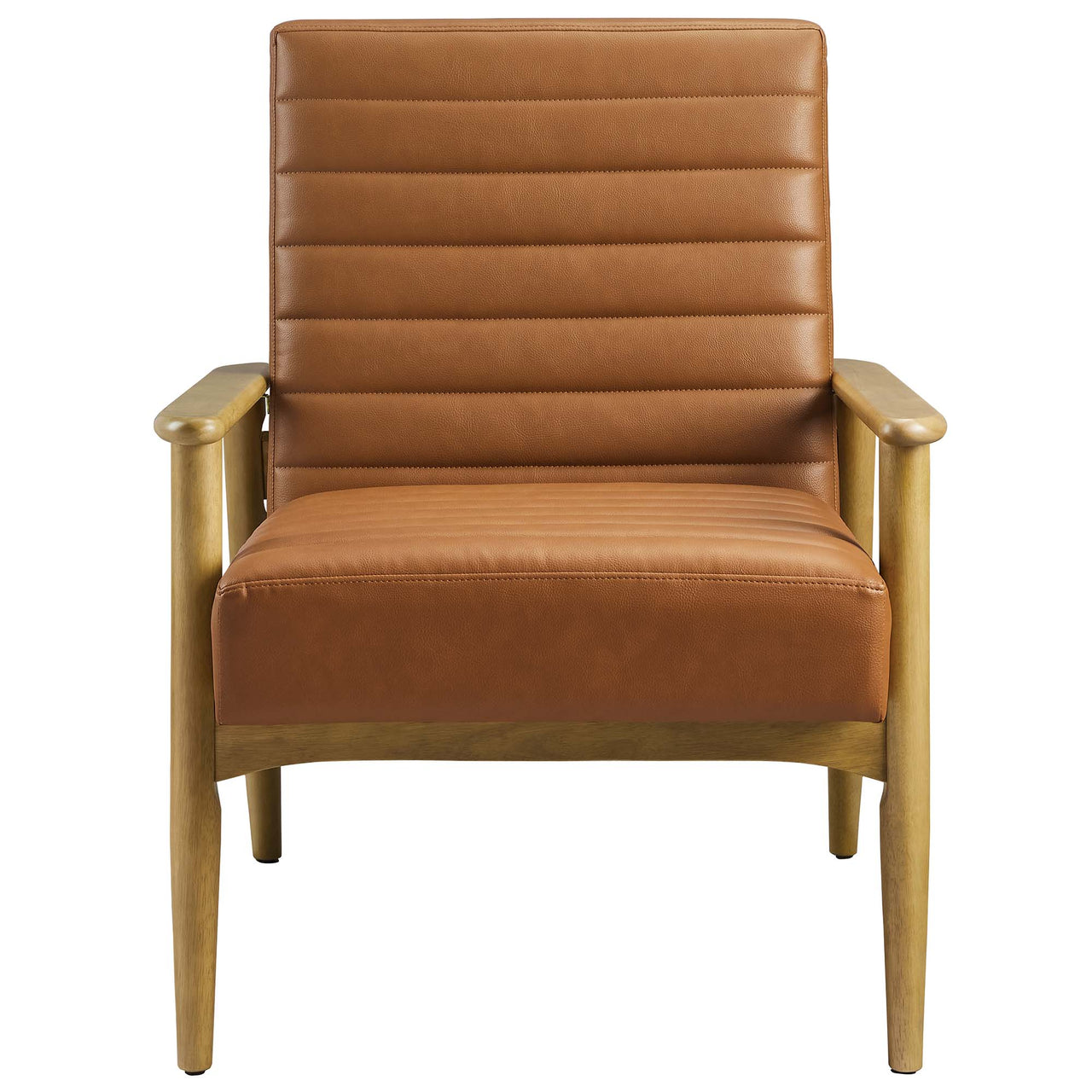 Jasper Eco-Leather Accent Chair, Oak & Tan