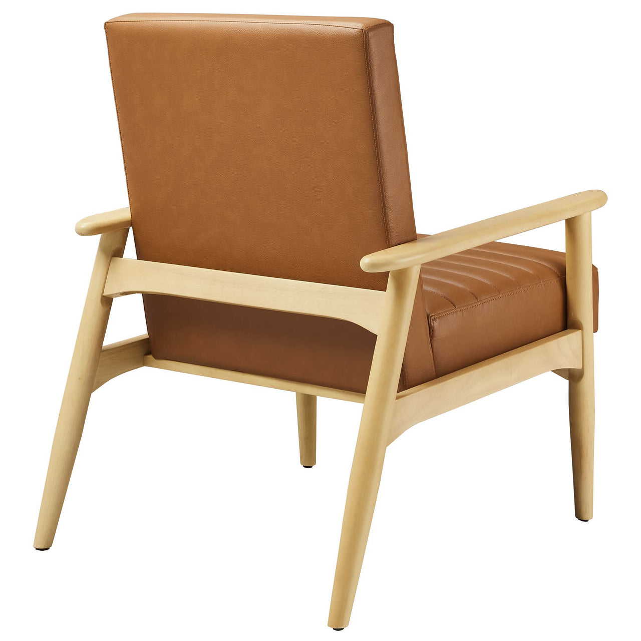 Jasper Eco-Leather Accent Chair, Natural Wood & Tan