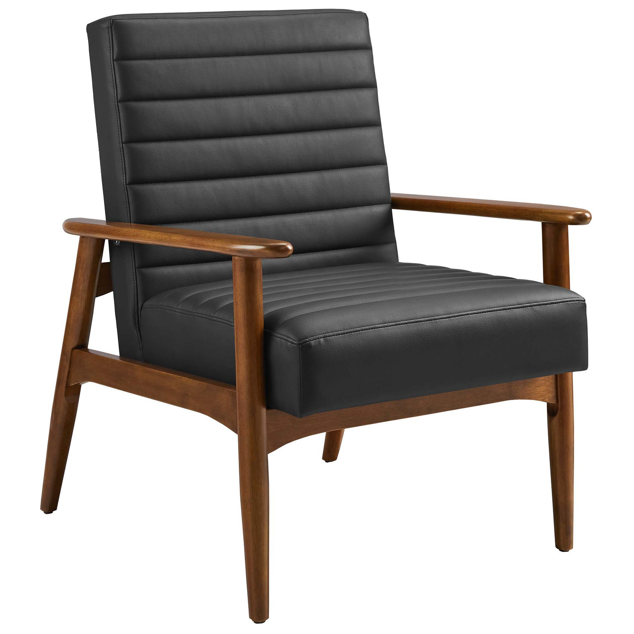 Jasper Eco-Leather Accent Chair, Walnut & Black