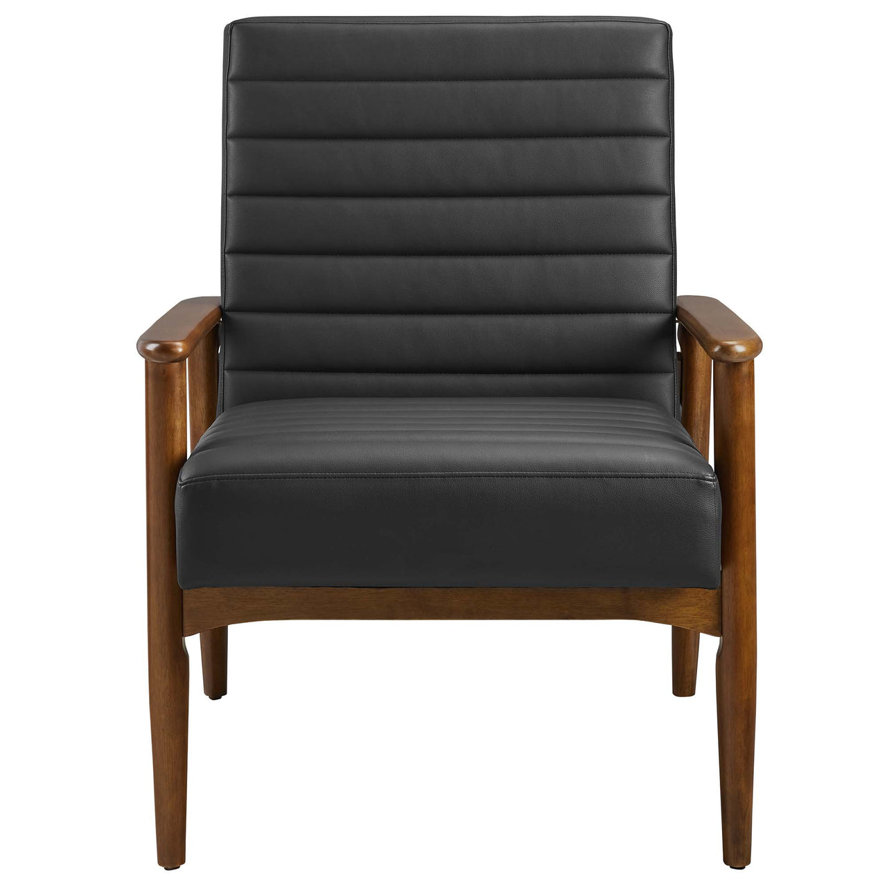 Jasper Eco-Leather Accent Chair, Walnut & Black