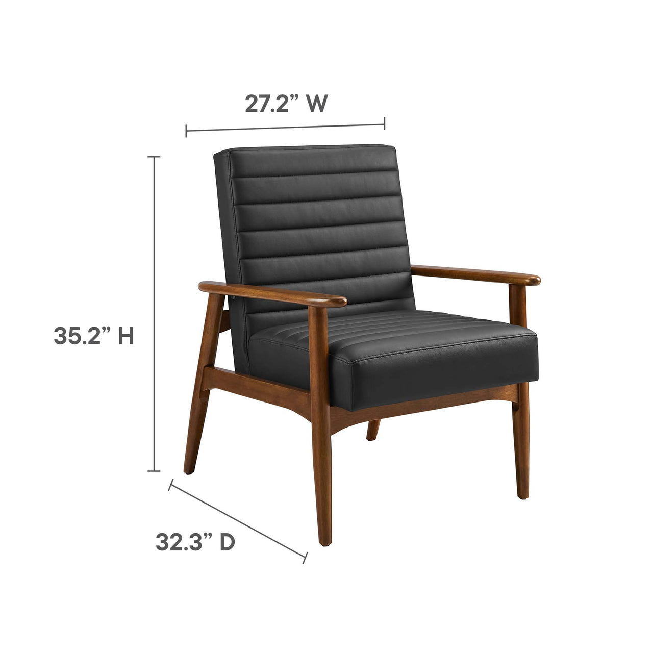 Jasper Eco-Leather Accent Chair, Walnut & Black