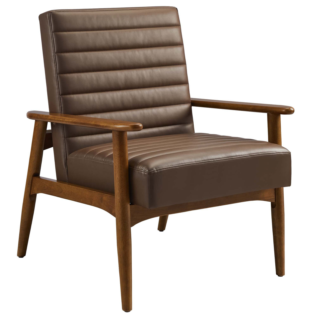 Jasper Eco-Leather Accent Chair, Walnut & Brown