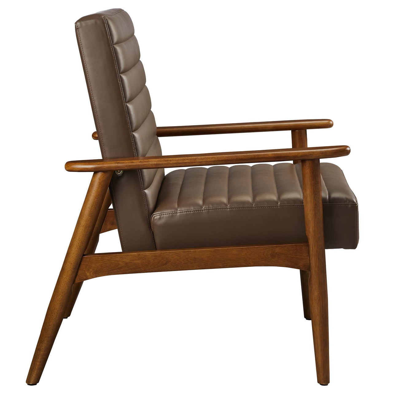 Jasper Eco-Leather Accent Chair, Walnut & Brown