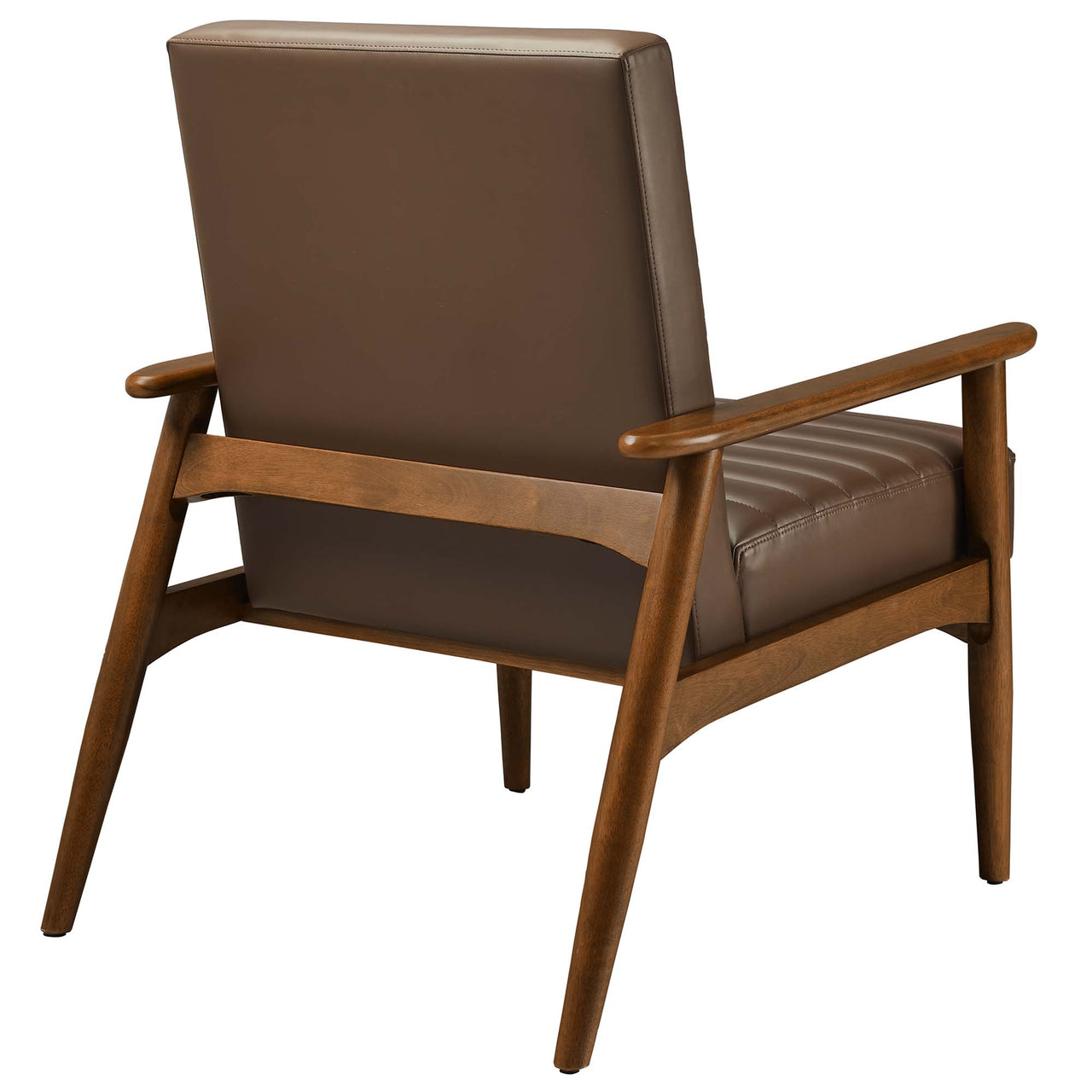 Jasper Eco-Leather Accent Chair, Walnut & Brown
