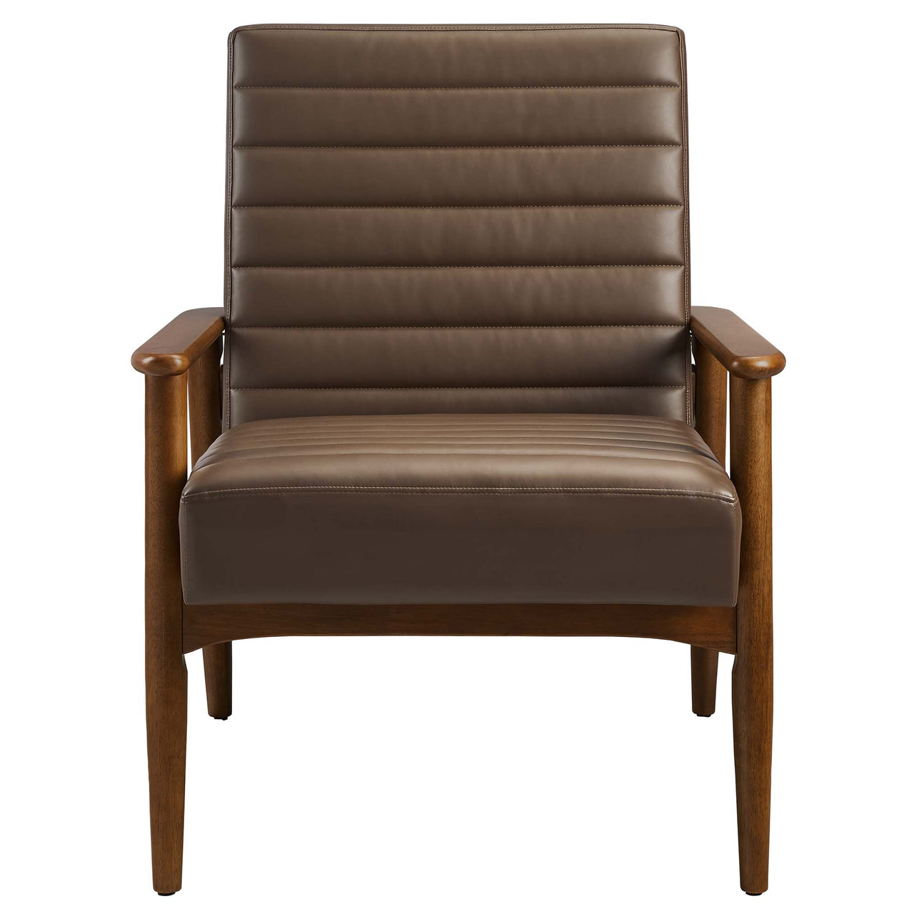 Jasper Eco-Leather Accent Chair, Walnut & Brown