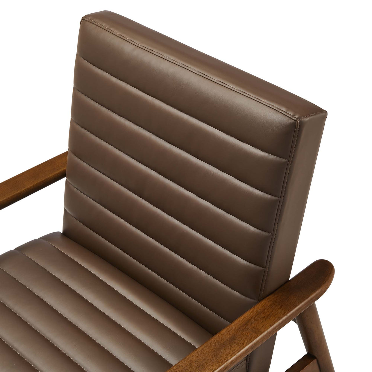 Jasper Eco-Leather Accent Chair, Walnut & Brown