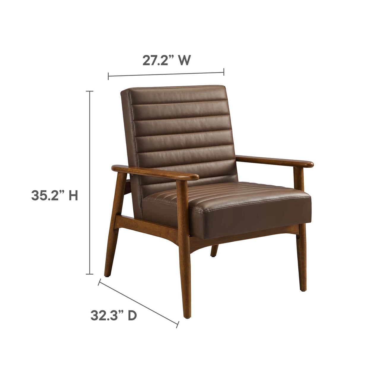 Jasper Eco-Leather Accent Chair, Walnut & Brown