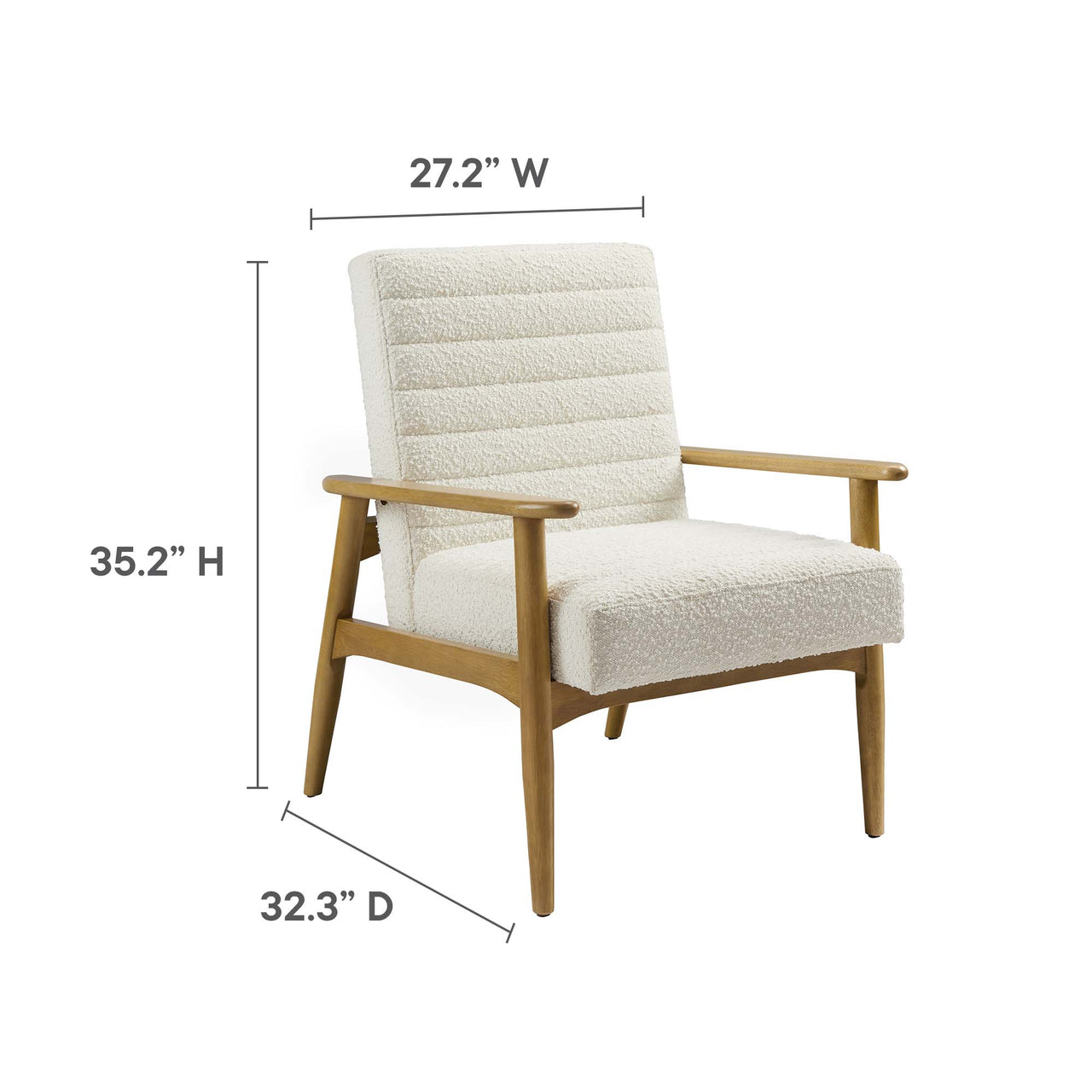 Jasper Boucle Accent Chair, Ivory