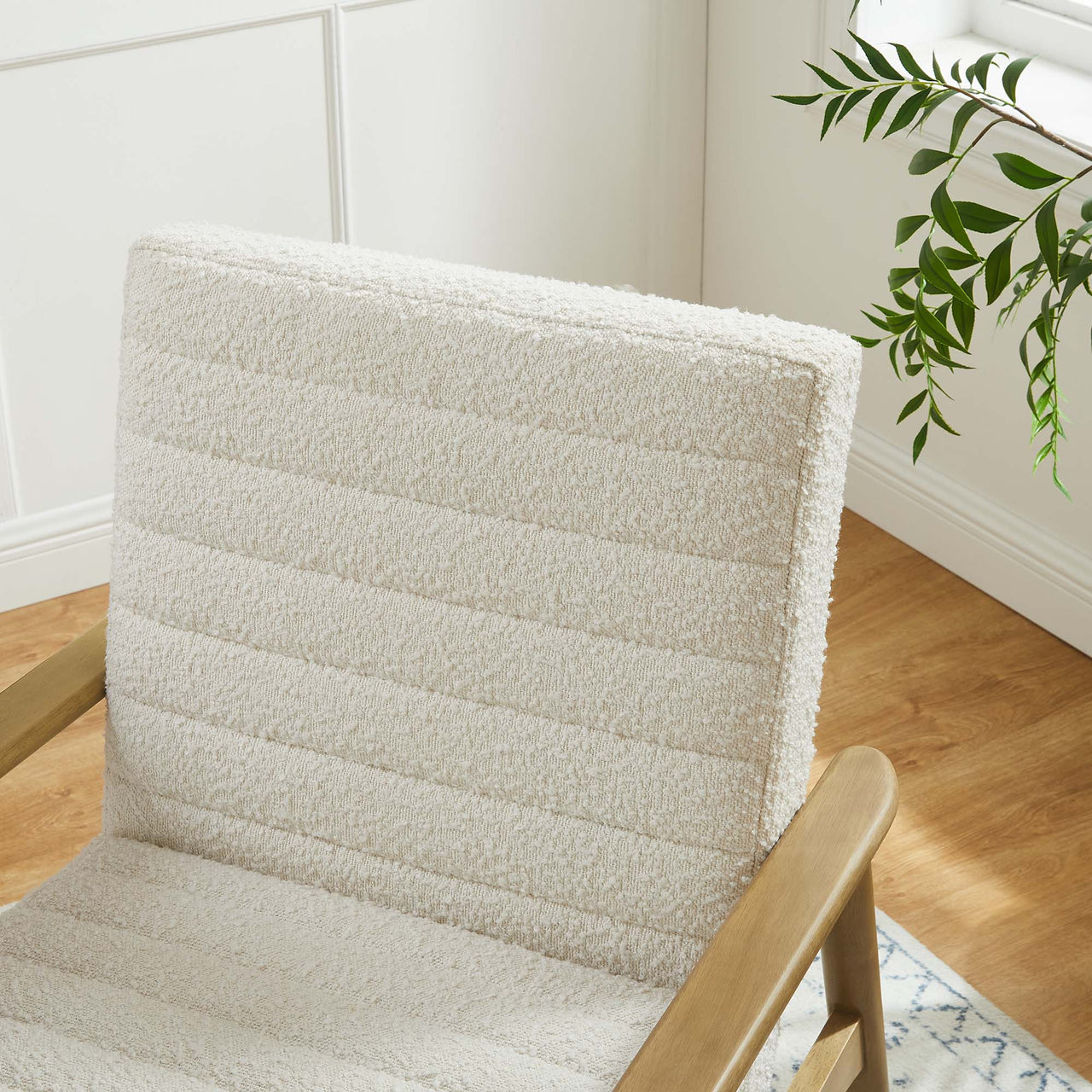 Jasper Boucle Accent Chair, Ivory