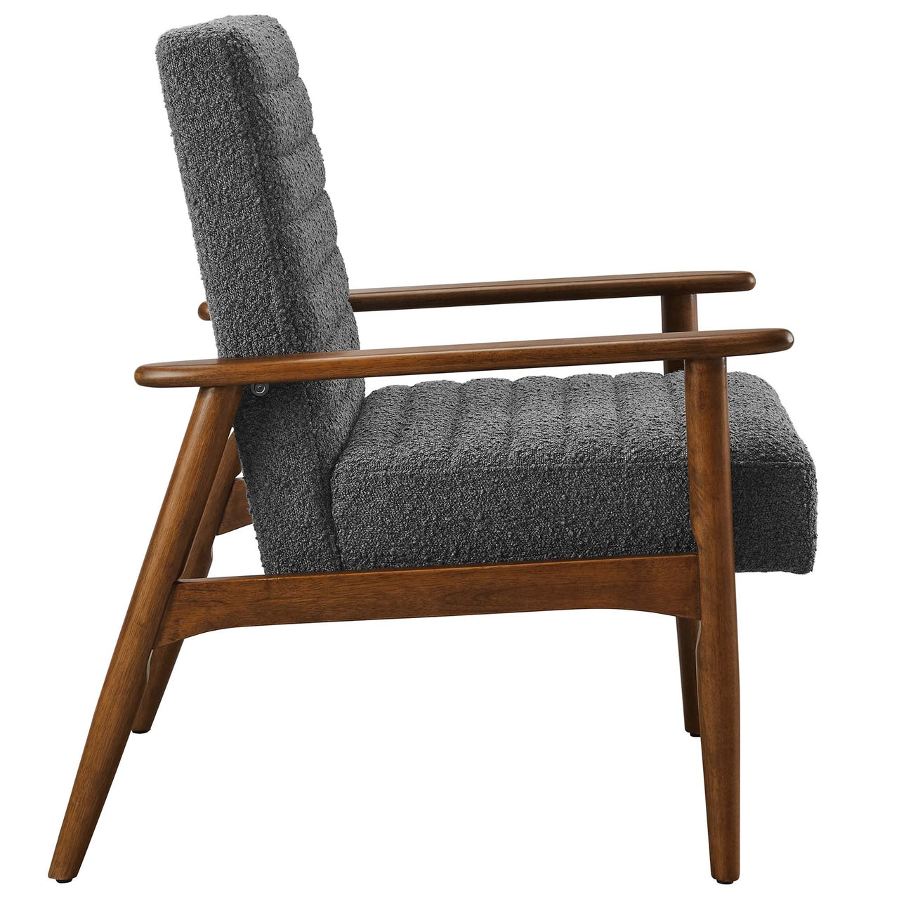 Jasper Boucle Accent Chair, Walnut & Charcoal
