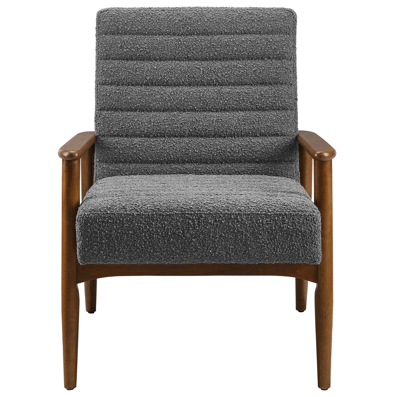 Jasper Boucle Accent Chair, Walnut & Charcoal