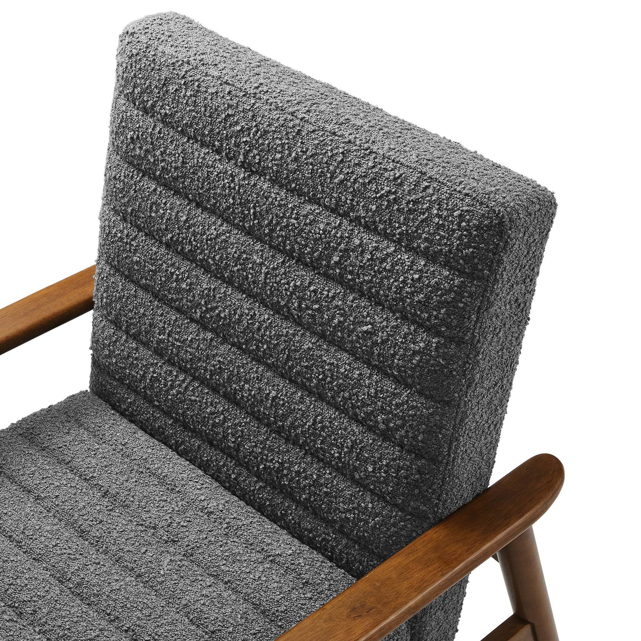 Jasper Boucle Accent Chair, Walnut & Charcoal