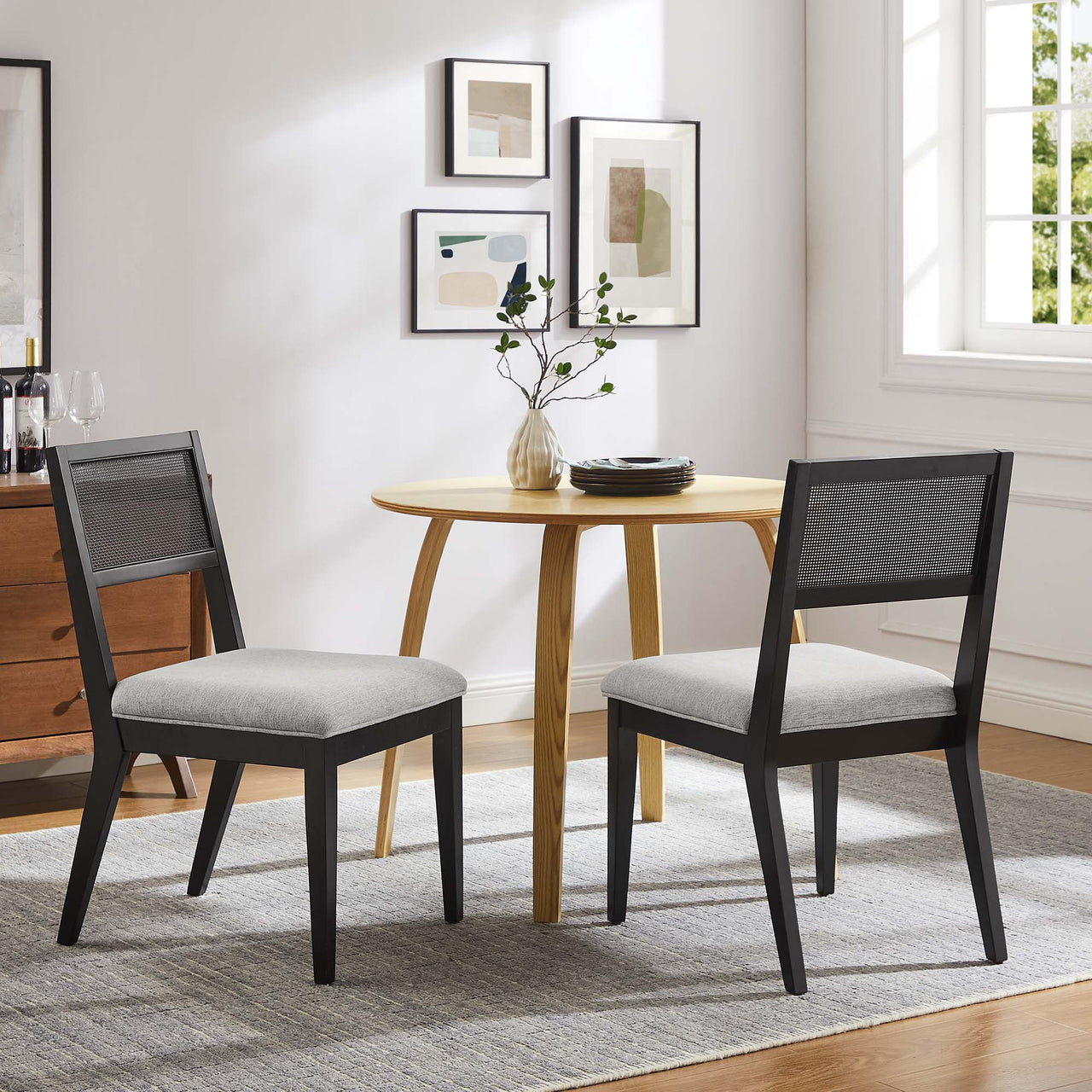 Nissa Dining Chair Set of 2, Light Gray
