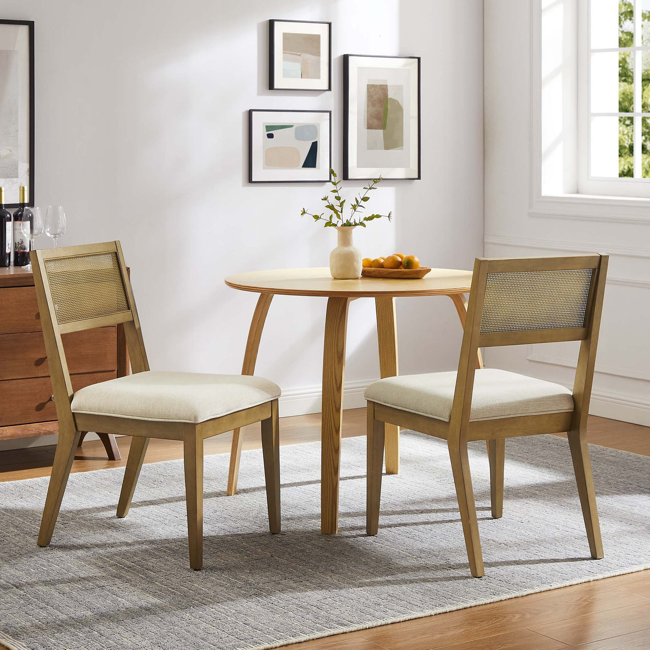 Nissa Dining Chair Set of 2, Ivory