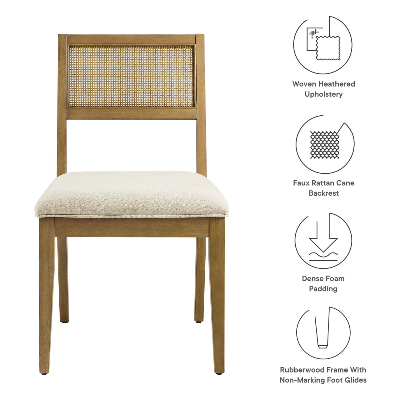 Nissa Dining Chair Set of 2, Ivory