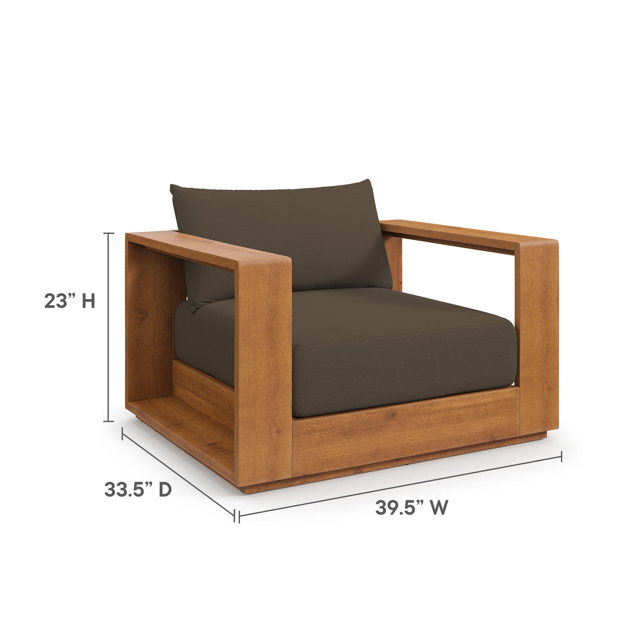 Tahlor Alfresco Acacia Wood Chair, Natural Wood & Cocoa