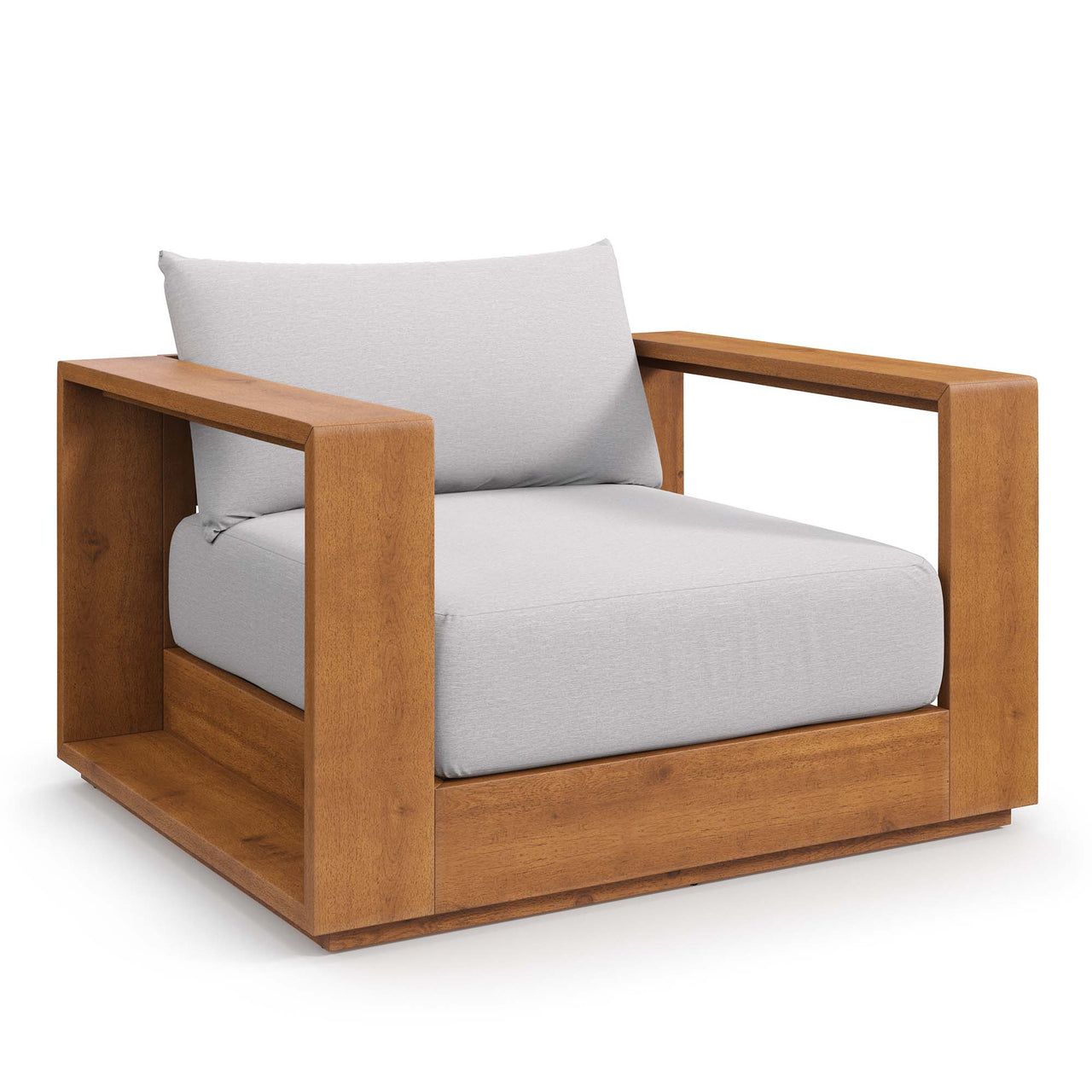 Tahlor Alfresco Acacia Wood Chair, Natural Wood & Light Gray