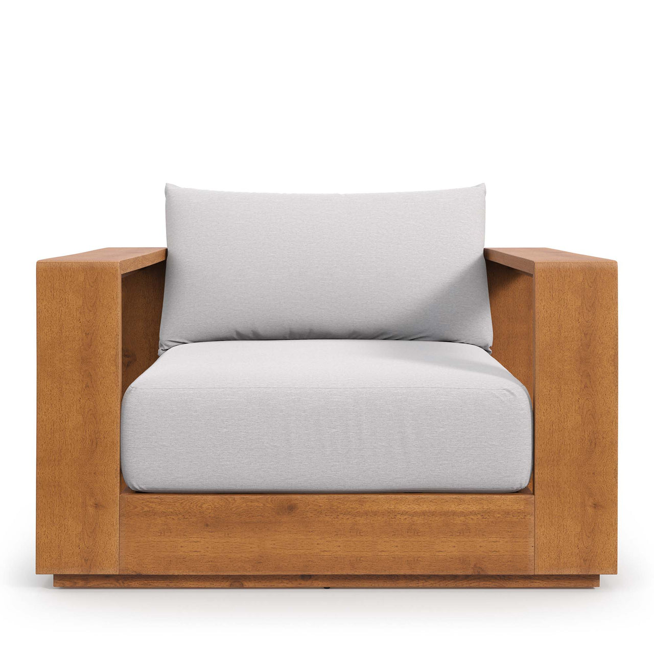 Tahlor Alfresco Acacia Wood Chair, Natural Wood & Light Gray