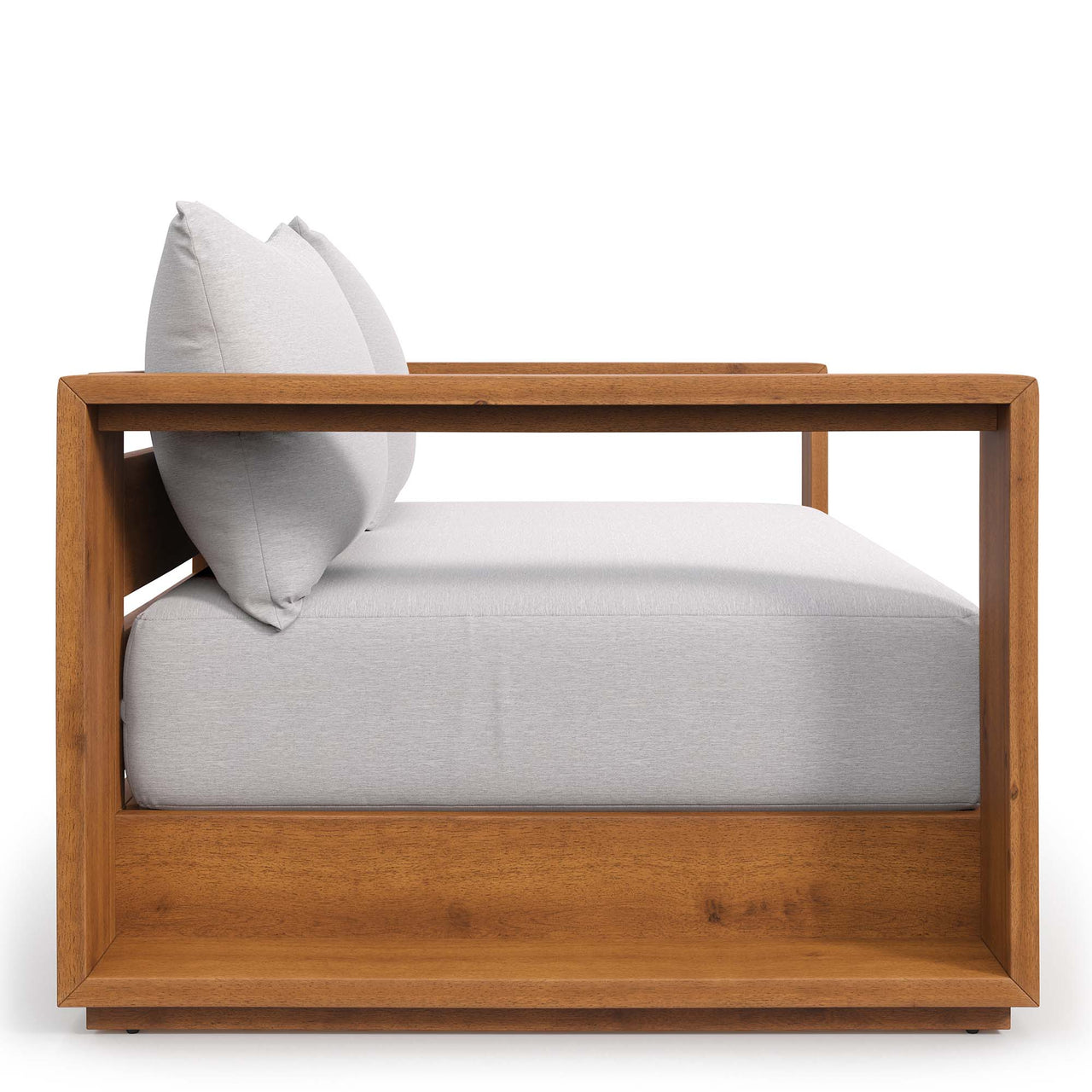 Tahlor Acacia Wood Alfresco Acacia Wood Loveseat, Natural Wood & Light Gray