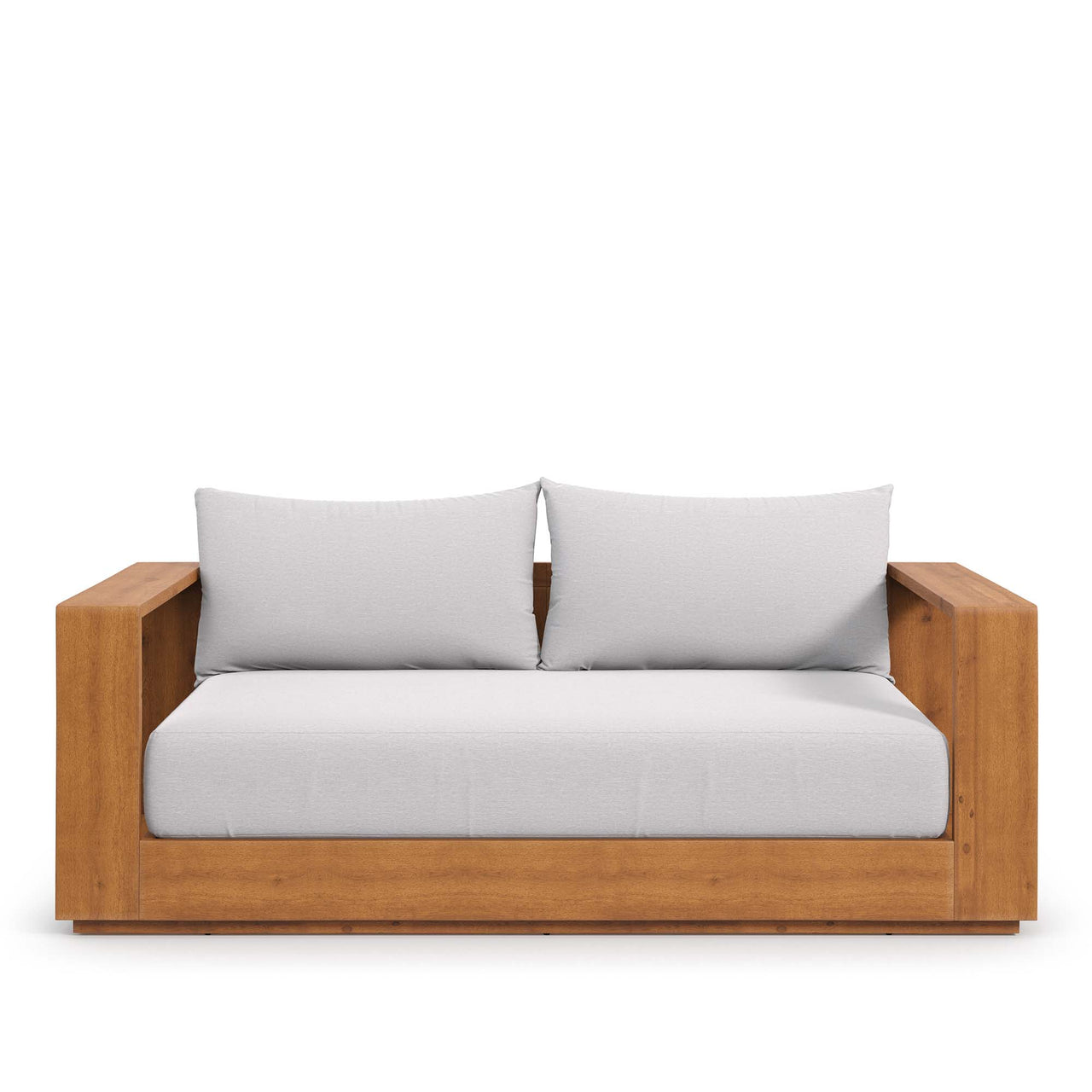 Tahlor Acacia Wood Alfresco Acacia Wood Loveseat, Natural Wood & Light Gray