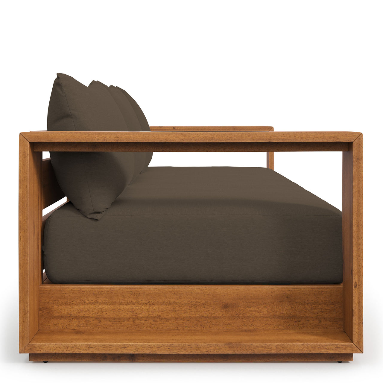 Tahlor Alfresco Acacia Wood Sofa, Natural Wood & Cocoa