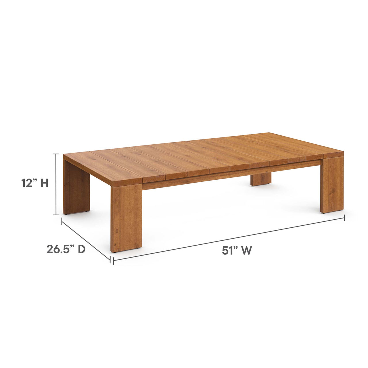 Tahlor Alfresco Acacia Wood Coffee Table, Natural Wood