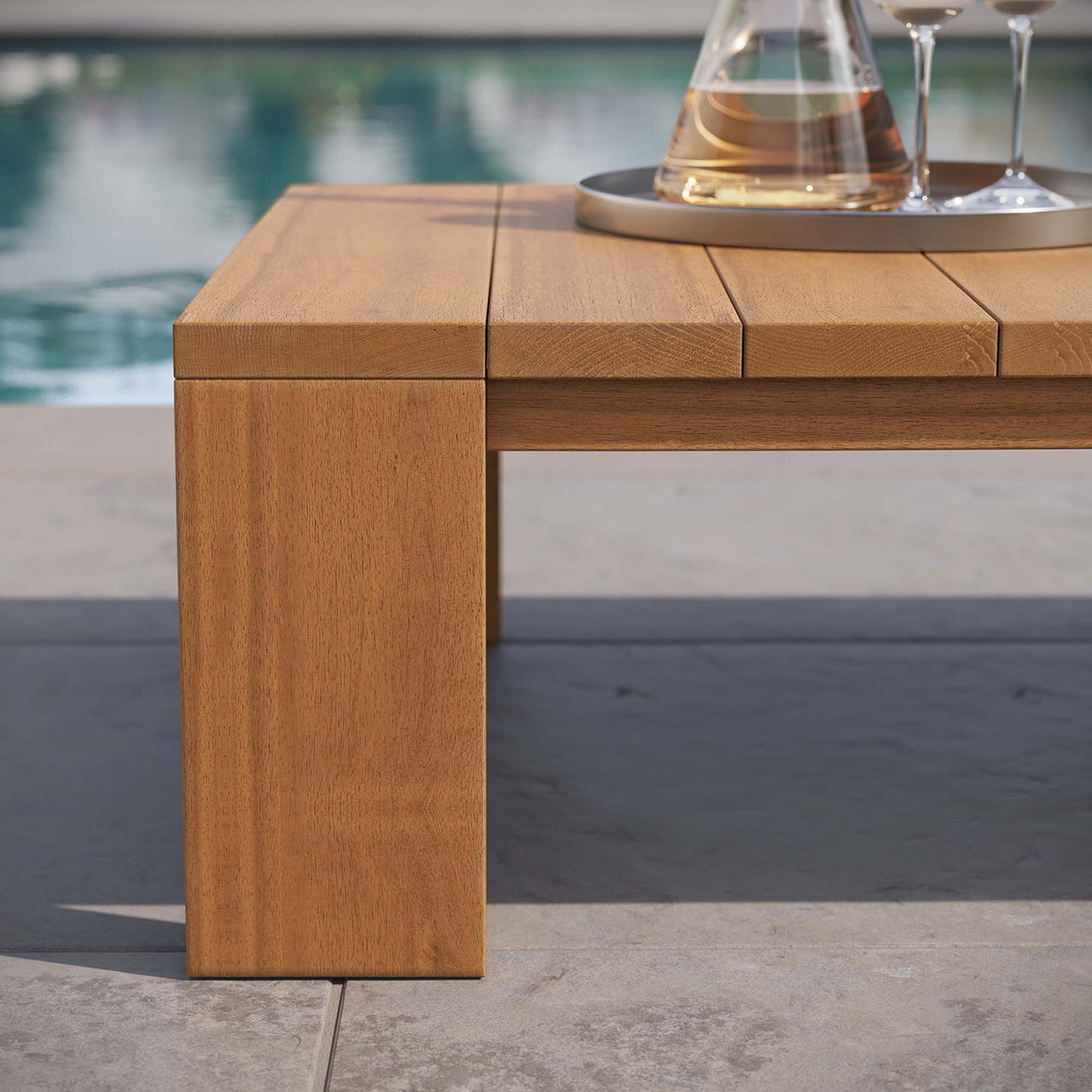 Tahlor Alfresco Acacia Wood Coffee Table, Natural Wood