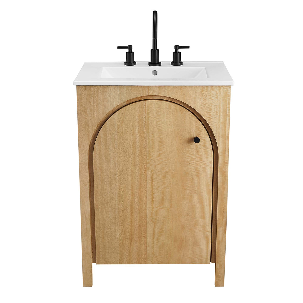 Revina Arched Vanity Unit, Small, Oak & White
