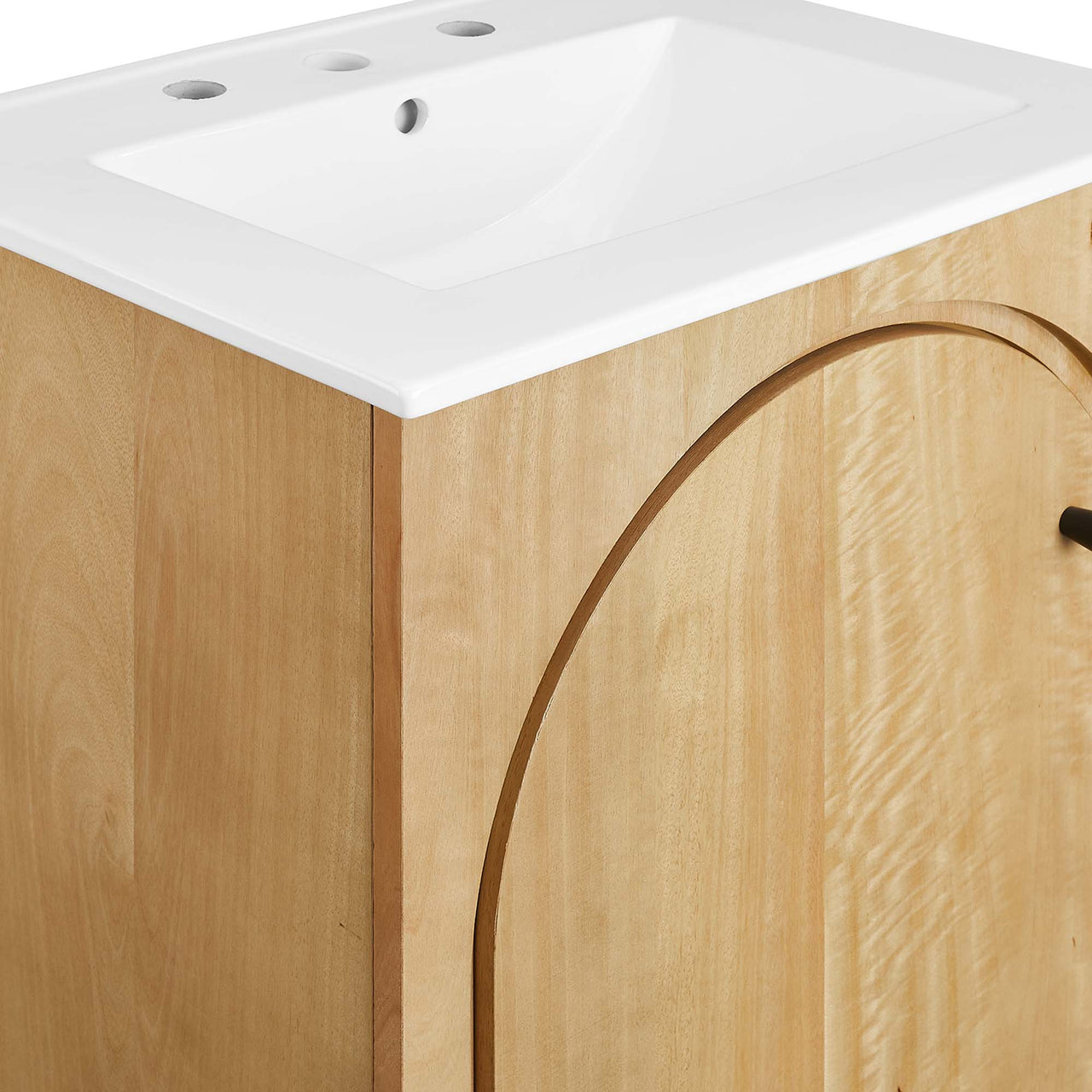 Revina Arched Vanity Unit, Small, Oak & White