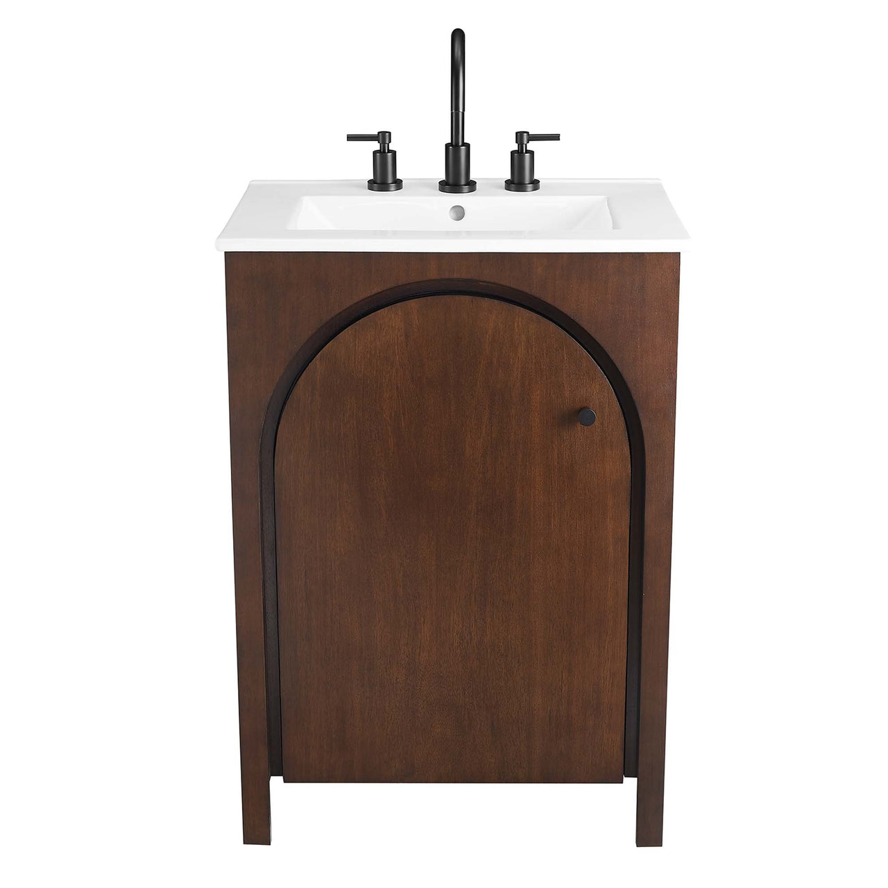 Revina Arched Vanity Unit, Small, Walnut & White
