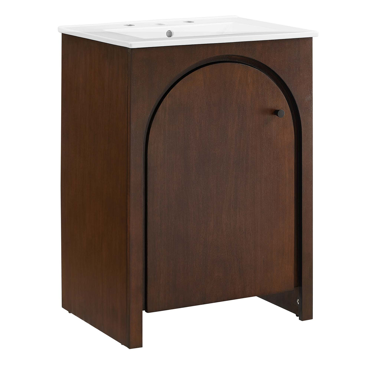 Revina Arched Vanity Unit, Small, Walnut & White