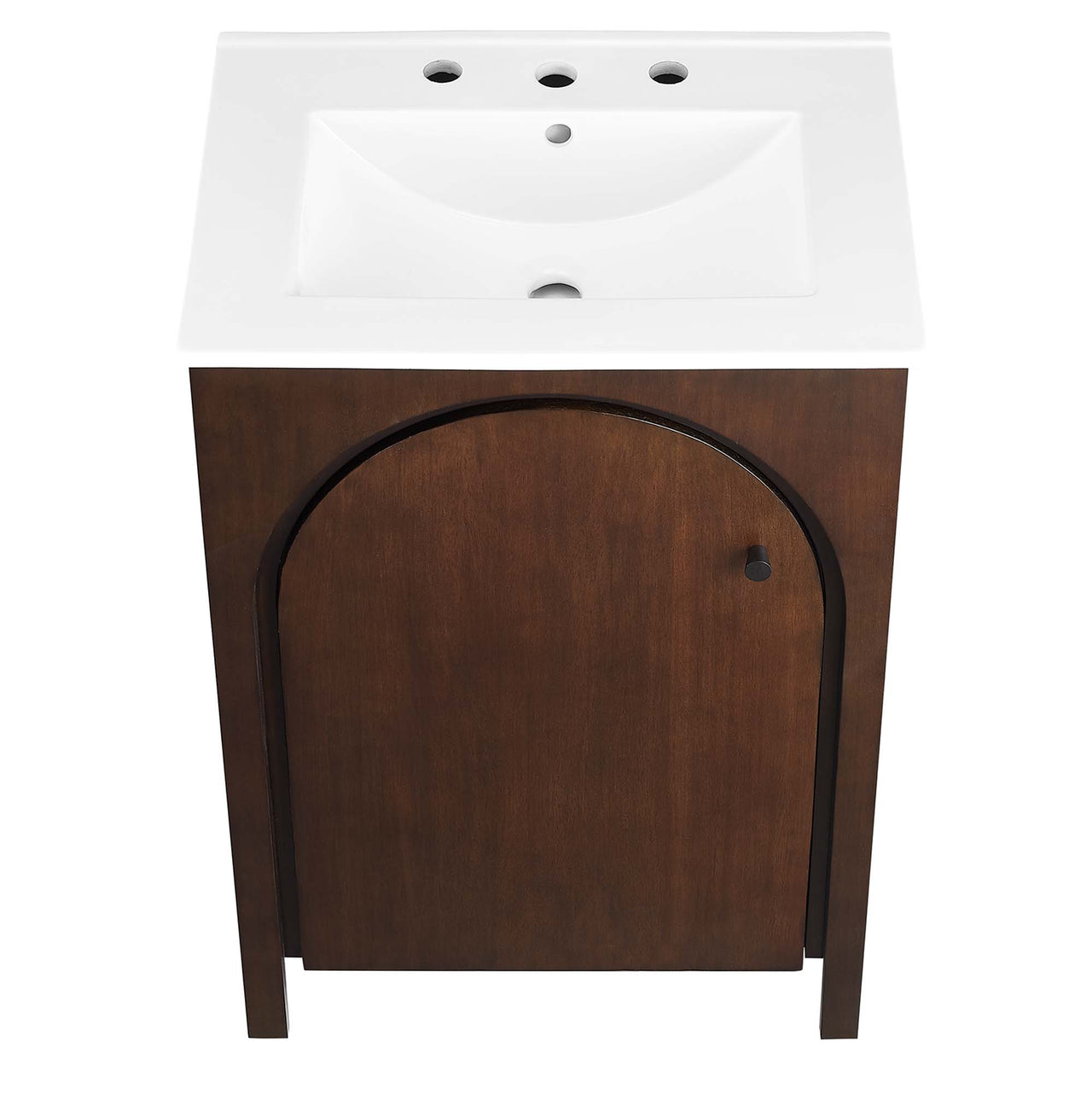 Revina Arched Vanity Unit, Small, Walnut & White