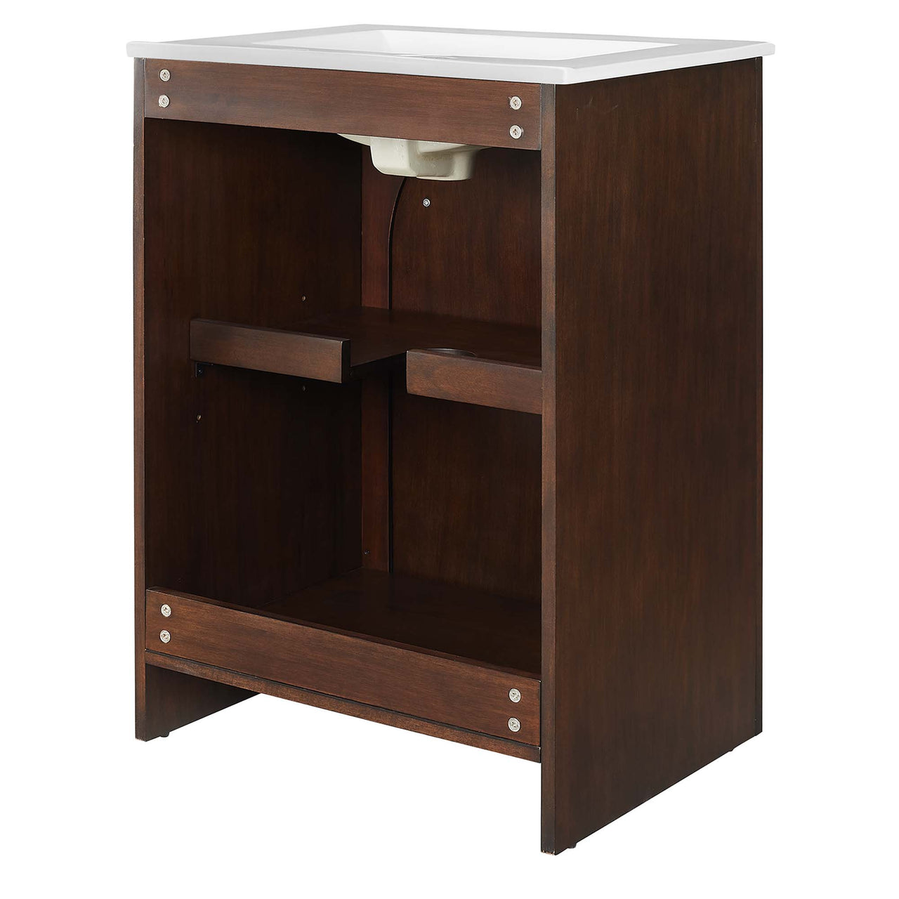 Revina Arched Vanity Unit, Small, Walnut & White
